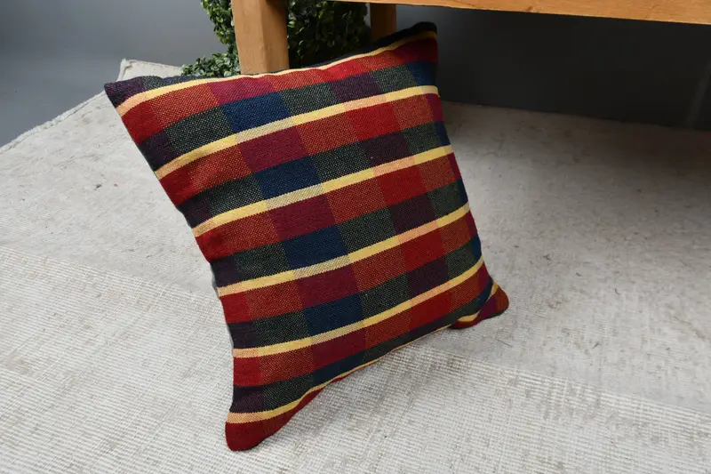 Pillow for Sofa, Office Chair Cushion, Pillow for Couch, Cushion Cover, 16x16 Red Cushion, Boho Pillow, Square Throw Cushion Cover - 7