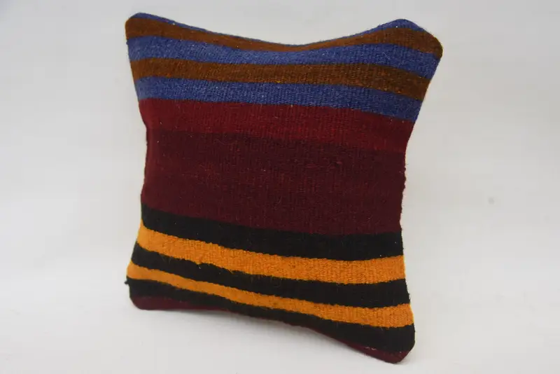 Pillow Cover, Antique Pillows, 12x12 Red Cushion Case, Vintage Kilim Pillow, Turkish Kilim Pillow, Accent Throw Cushion Cover - 3