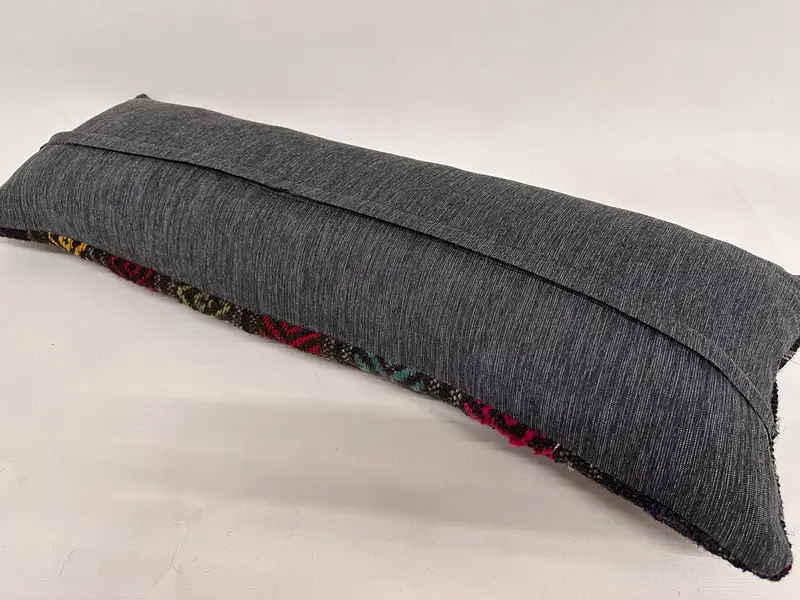 12x36 Red Pillow, Vintage Kilim Throw Pillow, Pillow, Kilim Pillow Cover, Decorative Bolster Pillow Sham, Turkish Pillow - 7