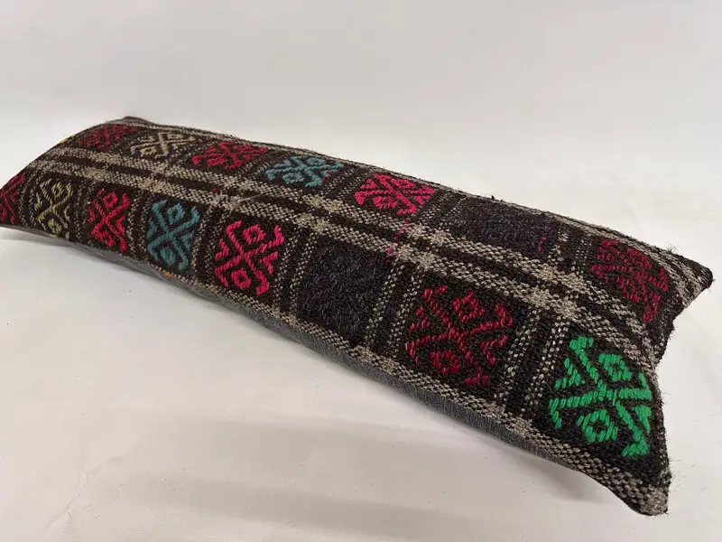 12x36 Red Pillow, Vintage Kilim Throw Pillow, Pillow, Kilim Pillow Cover, Decorative Bolster Pillow Sham, Turkish Pillow - 6