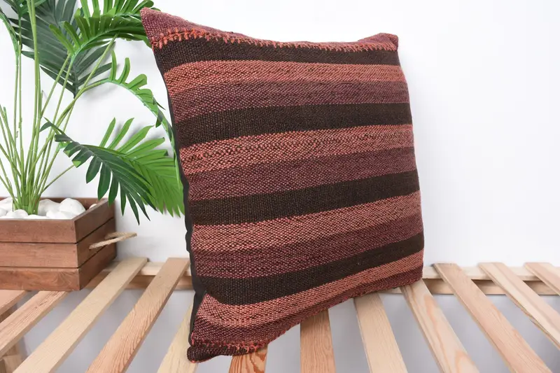 Outdoor Bolster Cushion Case, 20x20 Brown Pillow, Pillow Sham, Boho Pillow, Boho Pillow Sham Cover, Toss Pillow, Gift Pillow, Tribal Pillow Case - 4