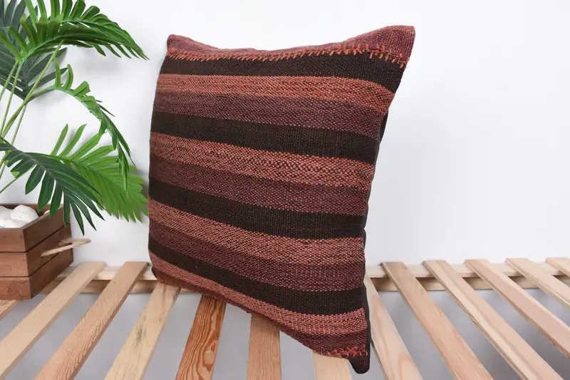 Outdoor Bolster Cushion Case, 20x20 Brown Pillow, Pillow Sham, Boho Pillow, Boho Pillow Sham Cover, Toss Pillow, Gift Pillow, Tribal Pillow Case - 5