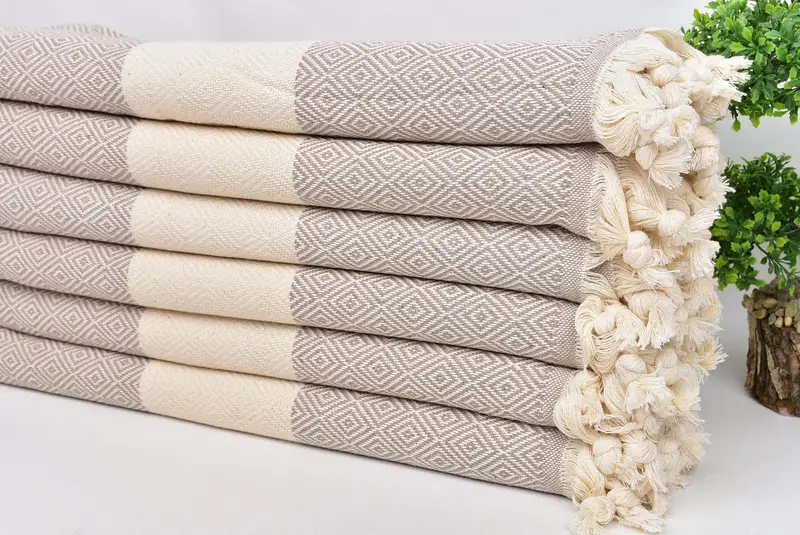 Gym Towel, Bulk Order Towel, Bridesmaid Gift Towel, Beach towel, Hammam towel, 70x40 Cotton Diamond Towel, Bathroom Towel, Custom Wedding Towel - 3