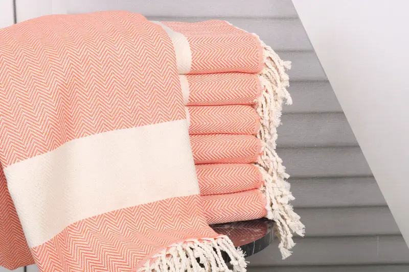 70x40 Cotton Herringbone Towel, Turkish beach towel, Customized Towels, Absorbent Turkish towel, Pool Towels, Custom Name Towel, Lightweight towel - 1