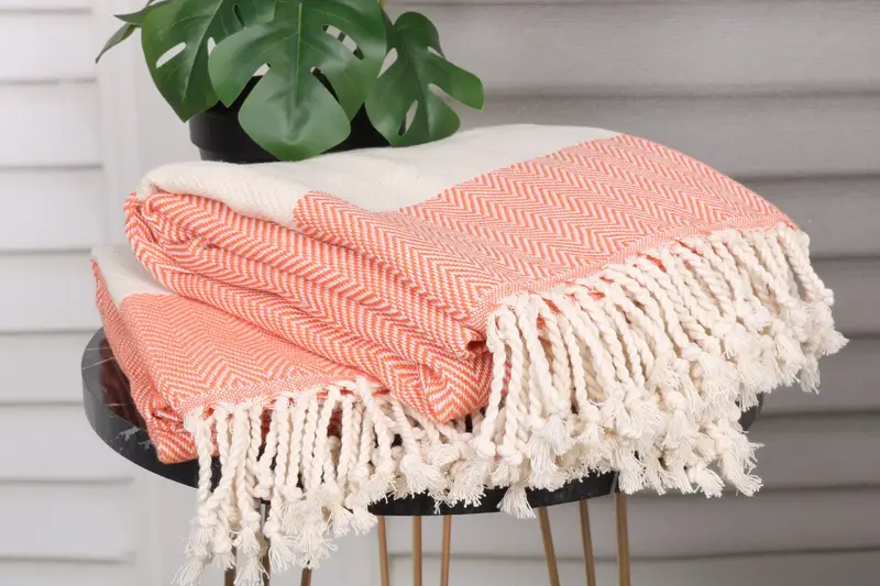 70x40 Cotton Herringbone Towel, Turkish beach towel, Customized Towels, Absorbent Turkish towel, Pool Towels, Custom Name Towel, Lightweight towel - 3