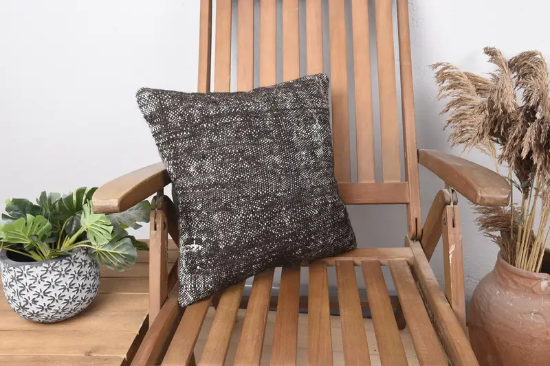 16x16 Brown Pillow Cover, Pillow, Boho Pillow Sham Cover, Farmhouse Cushion Case, Throw Kilim Pillow, Gift Pillow, Traditional Cushion Case - 1