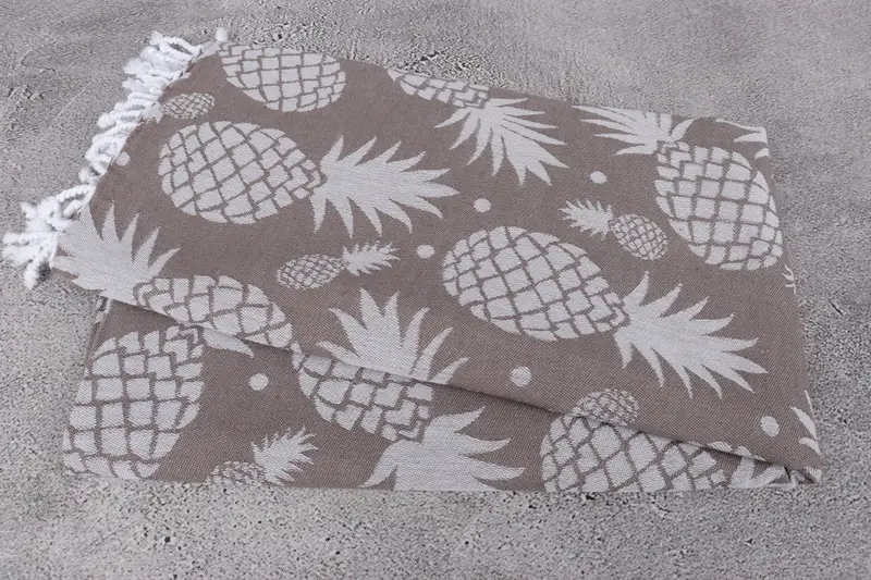 Anniversary Gift For Her, Best Friend Gift, Turkish beach towel, Large Turkish Towel, 70x36 Cotton Pineapple Design Towel, Custom Towel Beach - 7