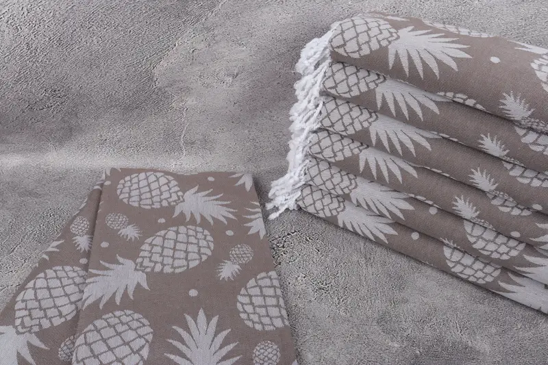 Anniversary Gift For Her, Best Friend Gift, Turkish beach towel, Large Turkish Towel, 70x36 Cotton Pineapple Design Towel, Custom Towel Beach - 3