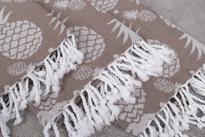 Anniversary Gift For Her, Best Friend Gift, Turkish beach towel, Large Turkish Towel, 70x36 Cotton Pineapple Design Towel, Custom Towel Beach - 6