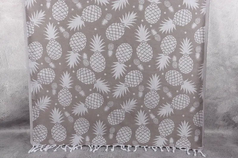 Anniversary Gift For Her, Best Friend Gift, Turkish beach towel, Large Turkish Towel, 70x36 Cotton Pineapple Design Towel, Custom Towel Beach - 1