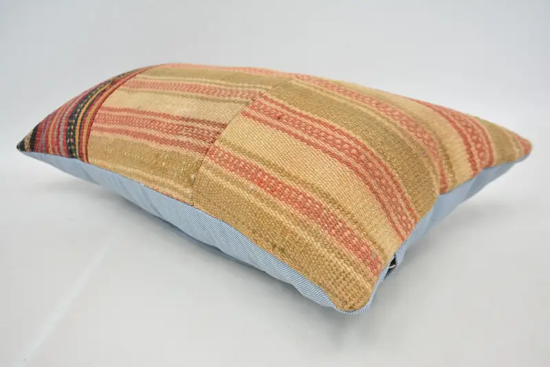 Vintage Kilim Throw Pillow, Pillow for Couch, Yoga Pillow, Home Decor Pillow, Turkish Bench Cushion, 12x24 Red Pillow Cover, Cushion - 6