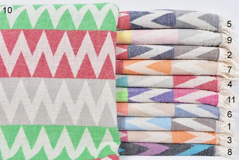 Bridesmaid Gift Towel, 70x40 Cotton Zigzag Design Towel, Spa Towel, Travel towel, Summer Gift Ideas, Halloween Gifts, Towel With Name, Custom Gift - 1