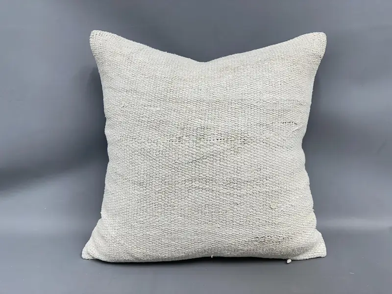 Interior Designer Pillow, Kilim Cushion Sham, 24x24 White Pillow Cover, Pillow Cover, Sofa Cushion, Pillow for Couch, Neutral Cushion Case - 4