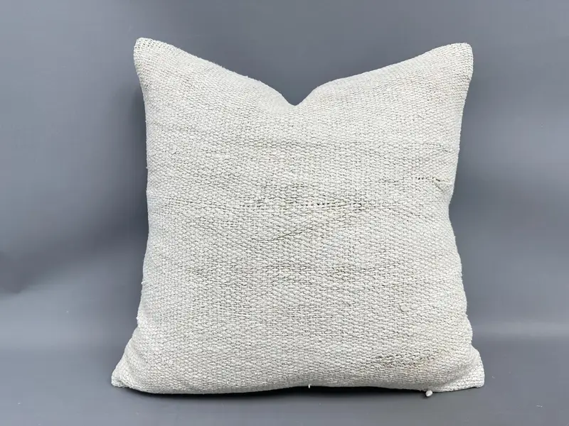 Interior Designer Pillow, Kilim Cushion Sham, 24x24 White Pillow Cover, Pillow Cover, Sofa Cushion, Pillow for Couch, Neutral Cushion Case - 1
