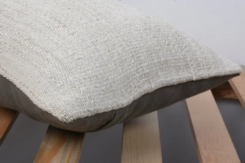 Throw Kilim Pillow, Rustic Pillow, Kilim Pillow Cover, Bolster Throw Pillow Cover, 12x20 Beige Cushion Case, Kilim Pillow, Pillow Sham - 7