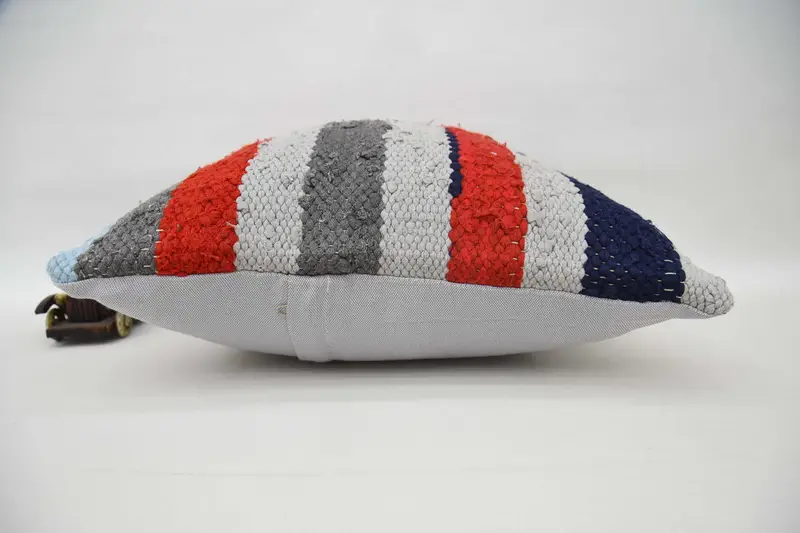 Morroccon Kilim Cushion Pillow, Pillow for Sofa, Couch Pillow Cover, Ethnical Kilim Rug Pillow, 18x18 Red Pillow, Turkish Pillow, Cushion - 6