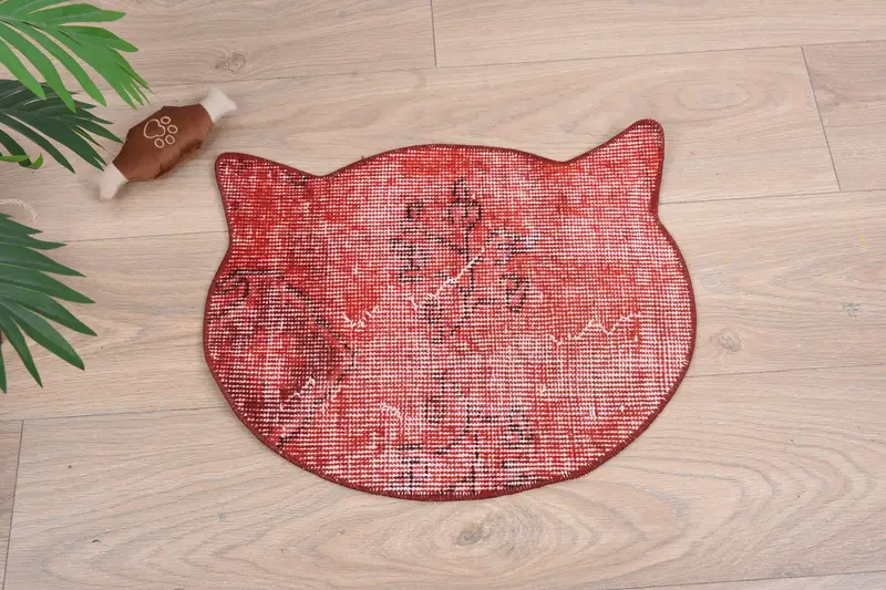 ボヘミアンレッドウールラウンドプレースマット、伝統的なスタイルのプレースマット