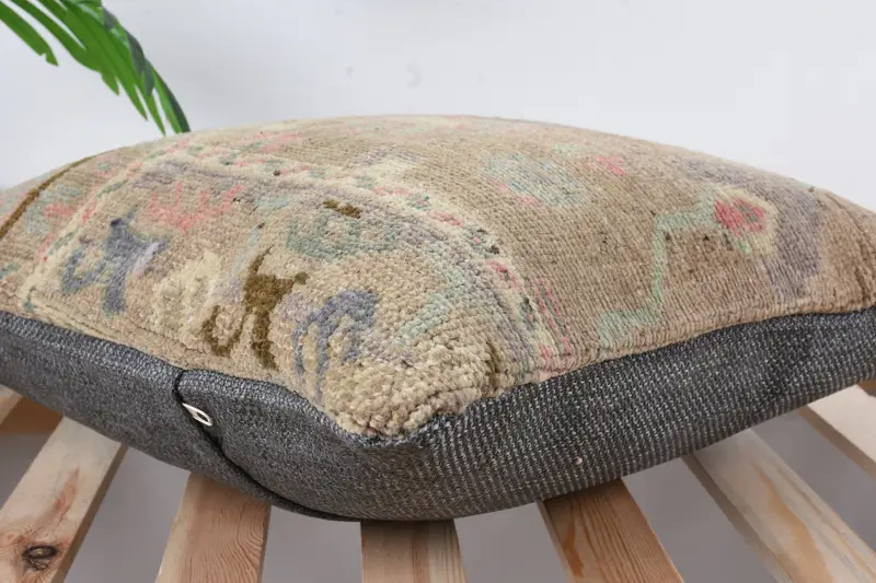 Car Pillow, Turkish Kilim Pillow, 18x18 Brown Pillow, Handmade Kilim Cushion, Pillow, Turkish Pillow, Tapestry Cushion Cover, Custom Pillow - 6