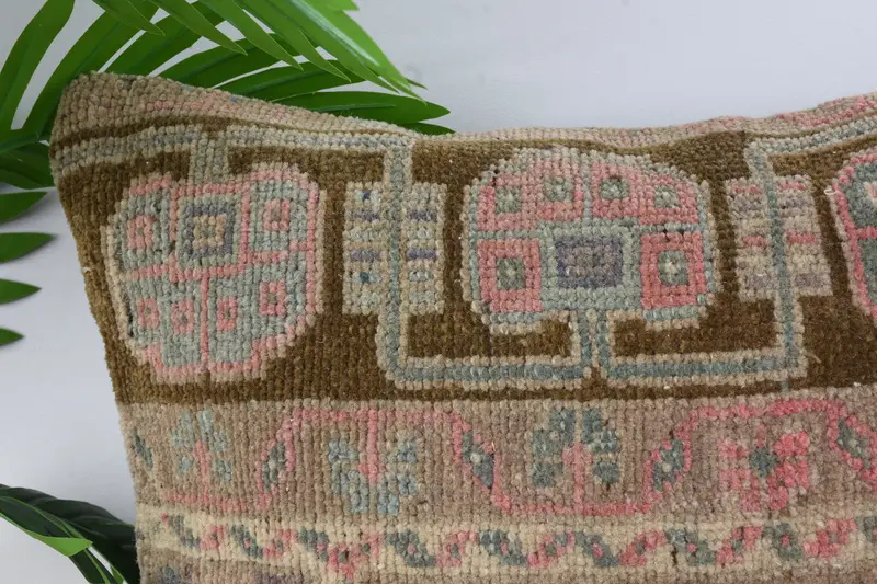 Car Pillow, Turkish Kilim Pillow, 18x18 Brown Pillow, Handmade Kilim Cushion, Pillow, Turkish Pillow, Tapestry Cushion Cover, Custom Pillow - 2