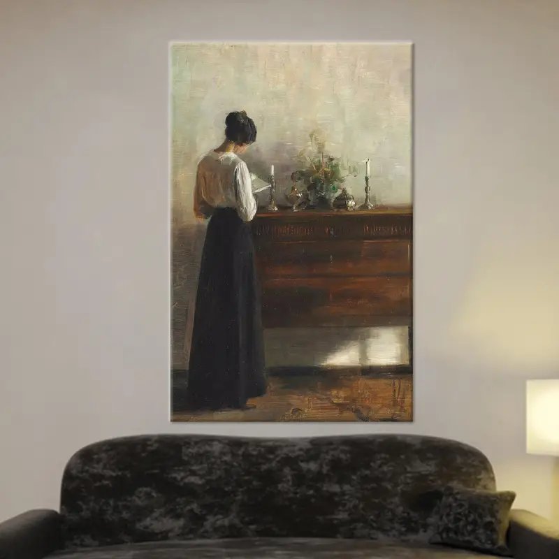 モダンでトレンディーなキャンバス: カール ホルソーの「Woman」プリントの傑作