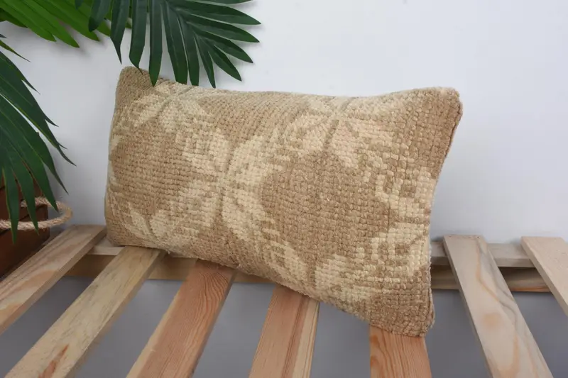 Home Decor Pillow, 8x16 Brown Cushion Cover, Handmade Kilim Cushion, Farmhouse Pillow Sham, Pillow for Couch, Pillow Case - 5