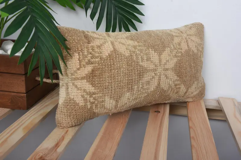 Home Decor Pillow, 8x16 Brown Cushion Cover, Handmade Kilim Cushion, Farmhouse Pillow Sham, Pillow for Couch, Pillow Case - 4