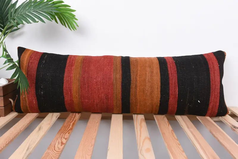 Interior Designer Pillow, Handmade Kilim Cushion, Home Decor Pillow, 12x36 Red Pillow Case, Car Cushion Case, Cushion Case, Garden Cushion Case - 1
