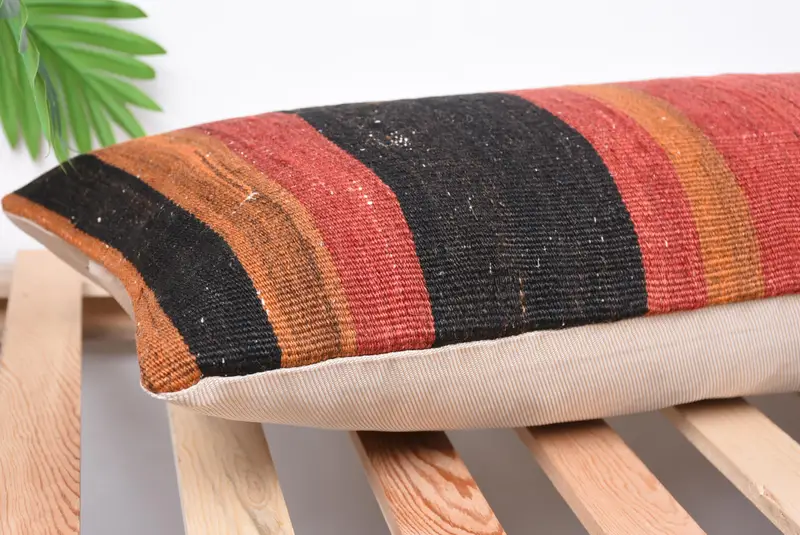 Interior Designer Pillow, Handmade Kilim Cushion, Home Decor Pillow, 12x36 Red Pillow Case, Car Cushion Case, Cushion Case, Garden Cushion Case - 6
