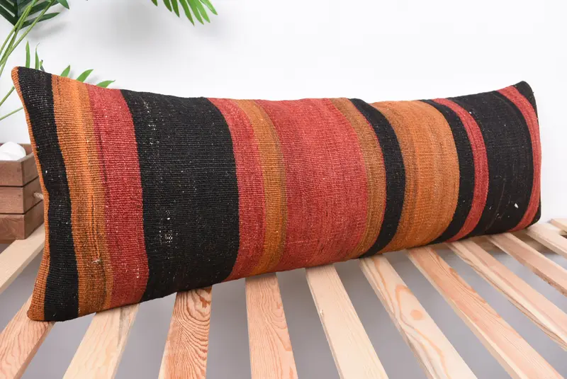Interior Designer Pillow, Handmade Kilim Cushion, Home Decor Pillow, 12x36 Red Pillow Case, Car Cushion Case, Cushion Case, Garden Cushion Case - 4