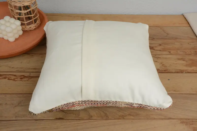 Tribal Pillow, Kilim Pillow, Kilim Pillow Cover, Authentic Pillow Cover, 14x14 Blue Pillow Case, Ottoman Pillow Case, Vintage Pillow, Cushion Cover - 6
