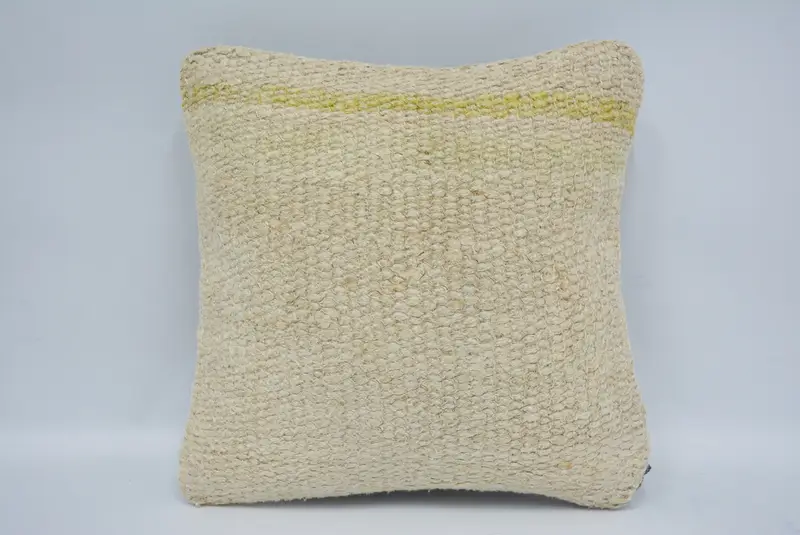 12x12 Beige Pillow, Kilim Pillow, Turkish Corner Pillow Sham, Antique Pillows, Vintage Kilim Pillow, Indoor Cushion Cover, Cushion Cover - 1