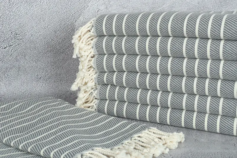 70x40 Cotton Striped Towel, Organic Turkish towel, Birthday Gift, Girls Weekend Getaways Gifts, Best Beach Towel, Travel Towel, Organic towel - 2