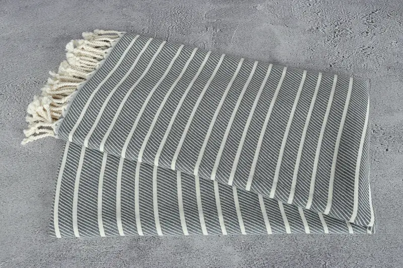 70x40 Cotton Striped Towel, Organic Turkish towel, Birthday Gift, Girls Weekend Getaways Gifts, Best Beach Towel, Travel Towel, Organic towel - 6