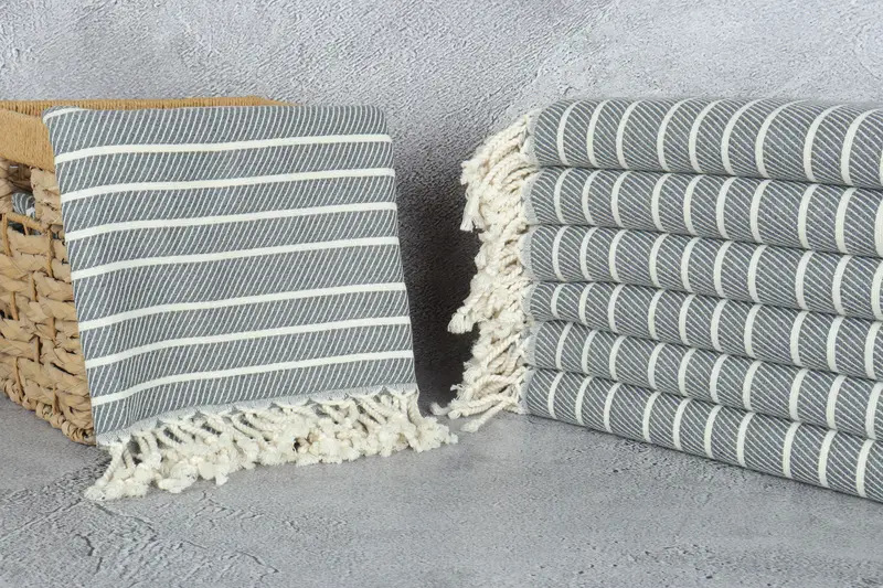 70x40 Cotton Striped Towel, Organic Turkish towel, Birthday Gift, Girls Weekend Getaways Gifts, Best Beach Towel, Travel Towel, Organic towel - 3