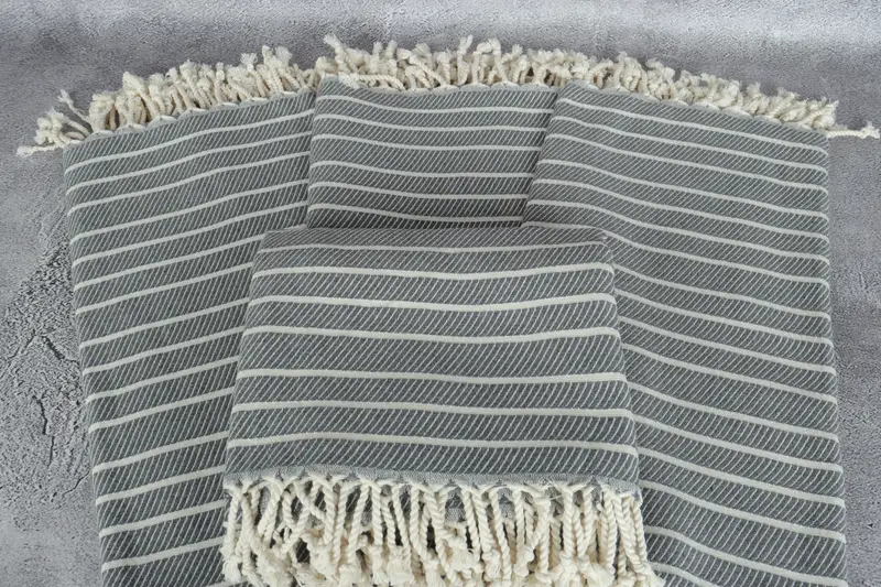 70x40 Cotton Striped Towel, Organic Turkish towel, Birthday Gift, Girls Weekend Getaways Gifts, Best Beach Towel, Travel Towel, Organic towel - 4