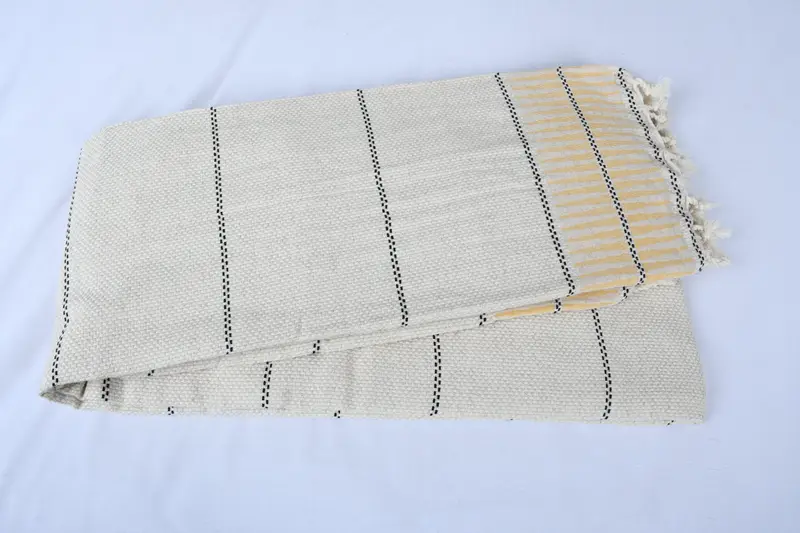 104x96 Cotton Striped Towel, Woven Throw Blanket, Oversized Beach Towel, Quenn Bedspread, Organic Beach Blanket, Throw Blanket Couch, Tablecloth - 5