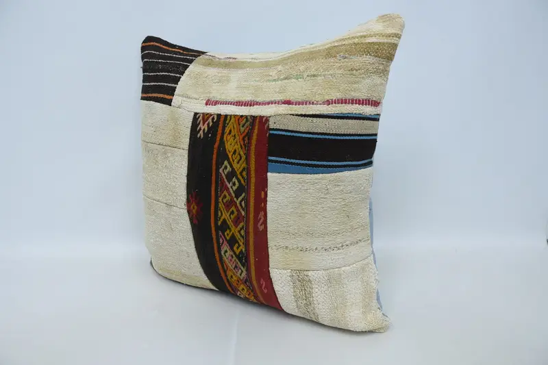 Boho Pillow, Gift Pillow, Handmade Pillow Cover, Vintage Pillow, Couch Cushion Case, 28x28 Beige Pillow Cover, Pillow Cover - 4