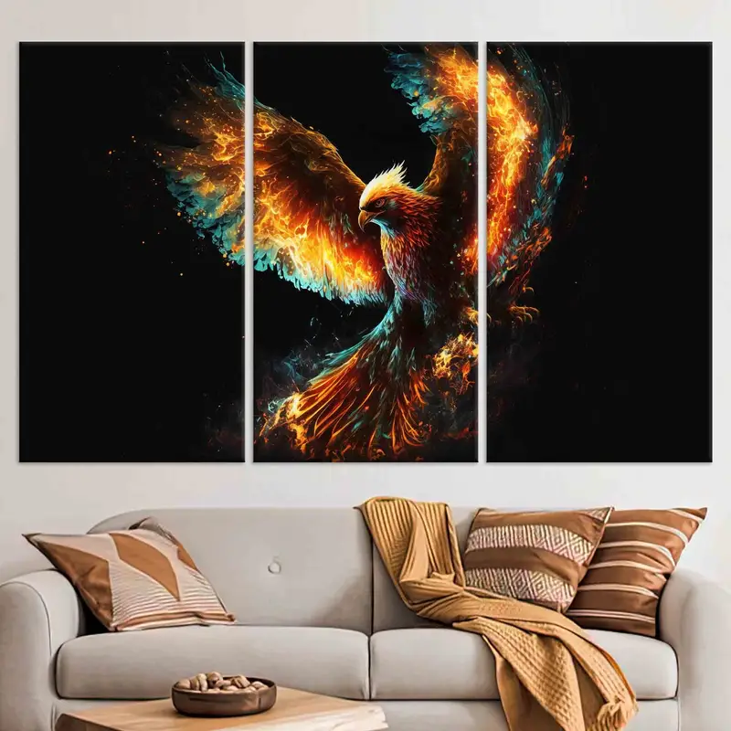 Canvas Art, Phoenix, Phoenix Bird Wall Art, Trendy Wall Art, Black Wall Art, Office Wall Decor, Huge Canvas, Loft Wall Art, Modern Wall Art, - 9