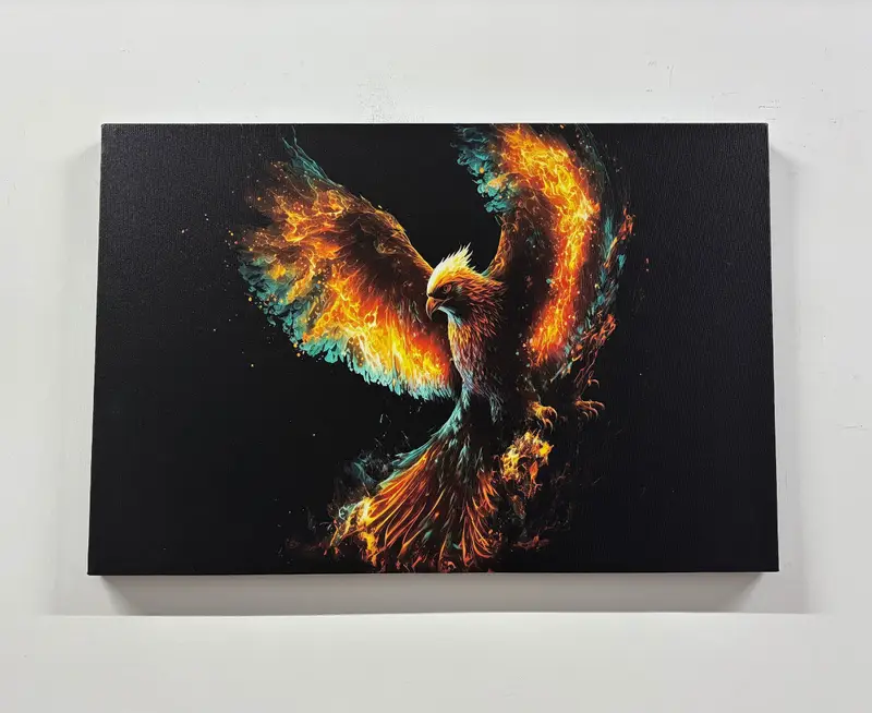 Canvas Art, Phoenix, Phoenix Bird Wall Art, Trendy Wall Art, Black Wall Art, Office Wall Decor, Huge Canvas, Loft Wall Art, Modern Wall Art, - 1