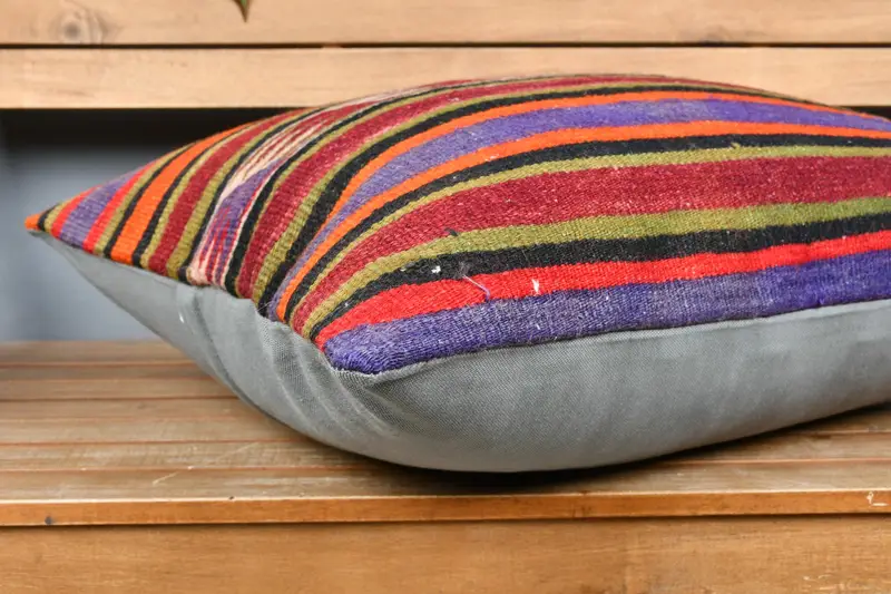 Pillow Sham, Boho Pillow, Vintage Pillow, 20x28 Red Cushion, Tapestry Pillow Case, Throw Kilim Pillow, Custom Cushion, Kilim Rug Cushion Case - 4