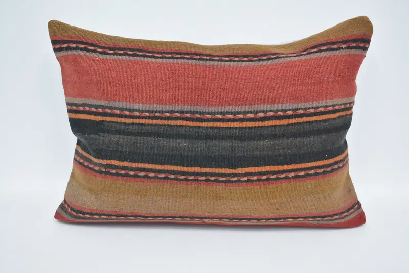Meditation Pillow Sham, Turkish Kilim Pillow, 20x28 Red Cushion Cover, Seat Pillow Cover, Ethnical Kilim Rug Pillow, Kilim Cushion Sham, Pillow Case - 1