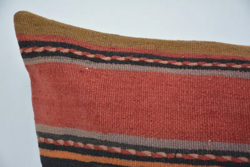 Meditation Pillow Sham, Turkish Kilim Pillow, 20x28 Red Cushion Cover, Seat Pillow Cover, Ethnical Kilim Rug Pillow, Kilim Cushion Sham, Pillow Case - 2