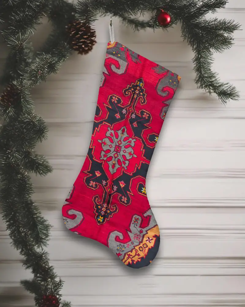 Medias navideñas rojas y negras, medias estampadas con adornos festivos