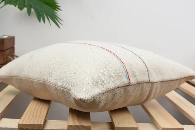 Throw Kilim Pillow, Nautical Throw Pillow Cover, Kilim Cushion Sham, Bench Cushion Case, Vintage Kilim Pillow, Cushion, 14x14 White Cushion Case - 4