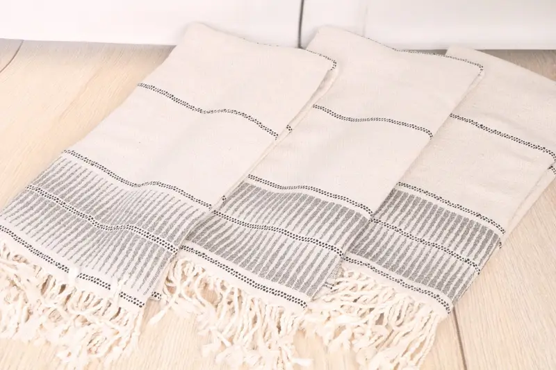 First Wedding Anniversary Gift, 70x40 Linen Striped Towel, Personalized Gift For Her, Housewarming Gift, Best Beach Towel, Luxury towel - 6