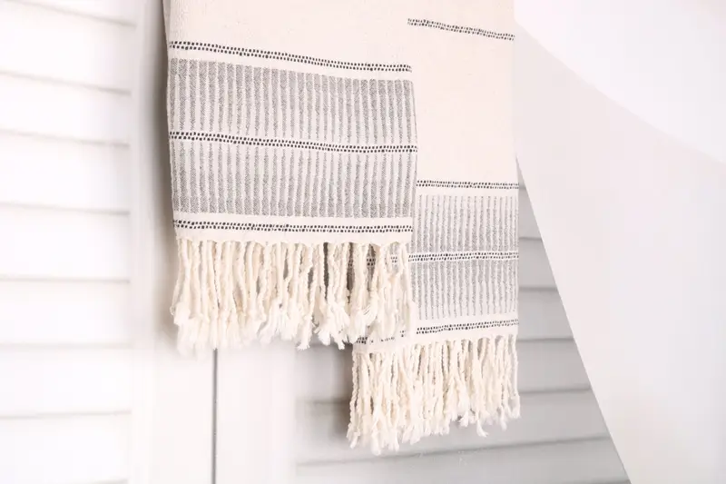 First Wedding Anniversary Gift, 70x40 Linen Striped Towel, Personalized Gift For Her, Housewarming Gift, Best Beach Towel, Luxury towel - 8