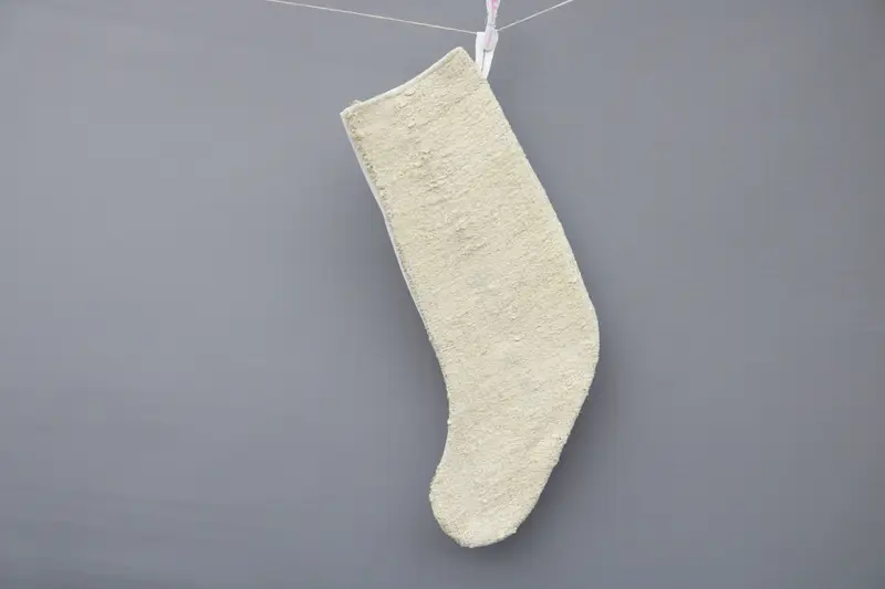 Festlicher Weihnachtsstrumpf, 9 Zoll weißer Zierstrumpf