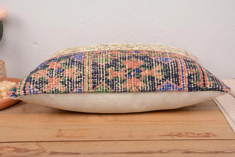 Red & Orange Patchwork Pillow, 16x24 Inches Decorative Pillow - 5