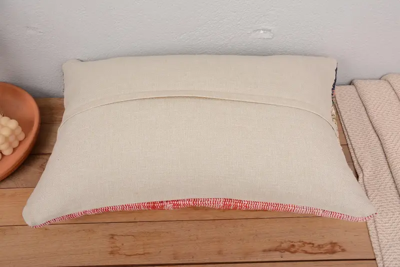 Red & Orange Patchwork Pillow, 16x24 Inches Decorative Pillow - 6