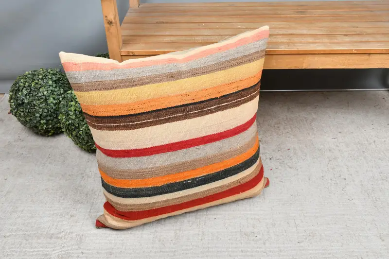 24x24 Red Cushion Case, Interior Designer Pillow, Crochet Pattern Pillow, Aesthetic Pillow, Pillow Case, Home Decor Pillow, Boho Pillow - 7